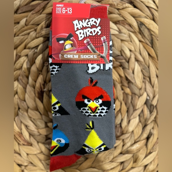 ✨NWT✨ANGRY BIRDS 🐤🐦🐦‍🔥CREW SOCKS 🧦🧦 ADULT Shoe Size 6-13 - Picture 4 of 7